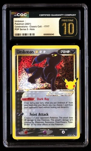 CGC 10 PRISTINE Umbreon ? 17/17 Pok�mon Celebrations Classic . 2021 English