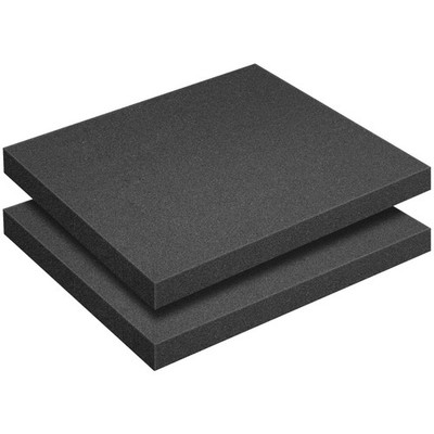 2 Pcs Black Polyurethane Foam Sheet 16x12x1.5 In Cuttable Insert For Case Crafts