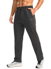 Men's Fleece Lined Sweatpants with Zipper Pockets Winter Warm Water Resistant...