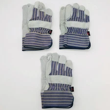 MCR Safety 1400 Split Leather Palm Work Gloves Size XL Safety Cuff 2.5"L 3 Pair