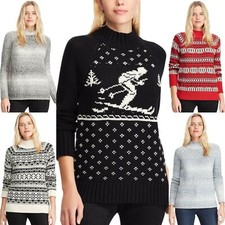 CHAPS Women's 2X Mockneck Ribbed Sweater 5-COLORS Size XX-LARGE NWT MSRP 69