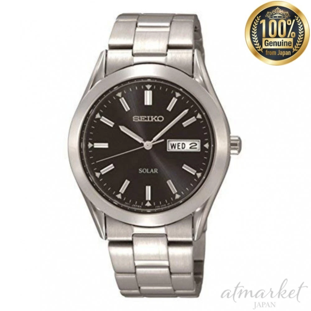 SEIKO SNE039P1 Solar Quartz Stainless Steel Analog Men s Watch eBay