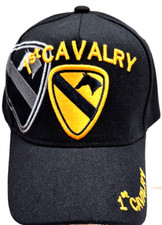 1st CAVALRY MILITARY CAP HAT BLACK WITH SHADOW ON SIDE ADJUSTABLE