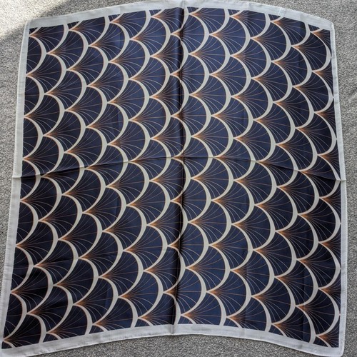 Gold & Blau Seide Halstuch, Seidenkrawatte, Bandana Haar Halstuch, Hijab Quadrat - Bild 5 von 9