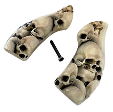Skulls on Faux White Mother of Pearl IMOP S&W J Frame Grips