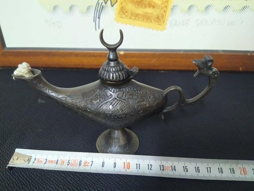Aladins Zauberlampe, Messing Öllampe, Handarbeit Ornament, Dekoobjekt Geschenk - Bild 8 von 8
