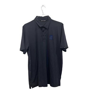 Travis Matthew Polo Golf Shirt Men s Navy Short Sleeve Polyester Logo Size XL