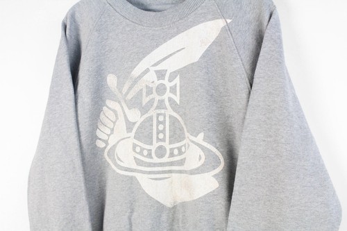 Vivienne Westwood Anglomania Sweatshirt Size M gray crewneck jumper big logo - Picture 3 of 6