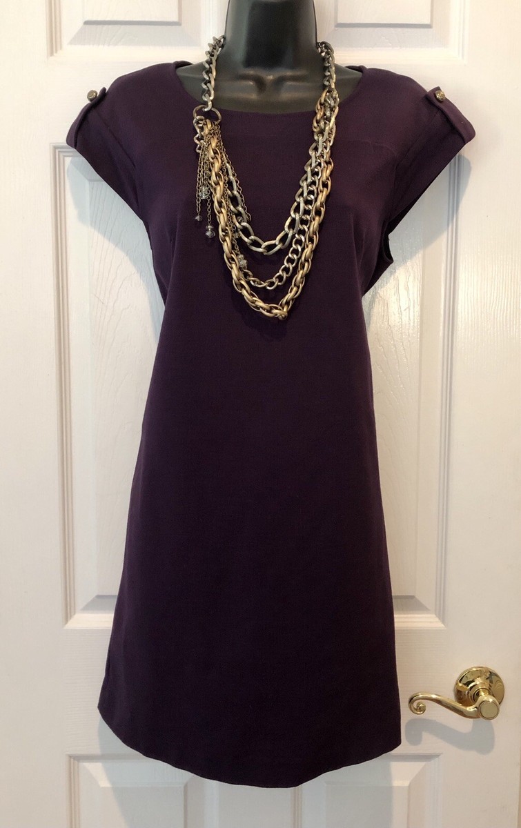 cynthia steffe purple dress Cynthia Steffe Women Purple Boat Neck Sleeveless Ruched Mini Dress Size 4