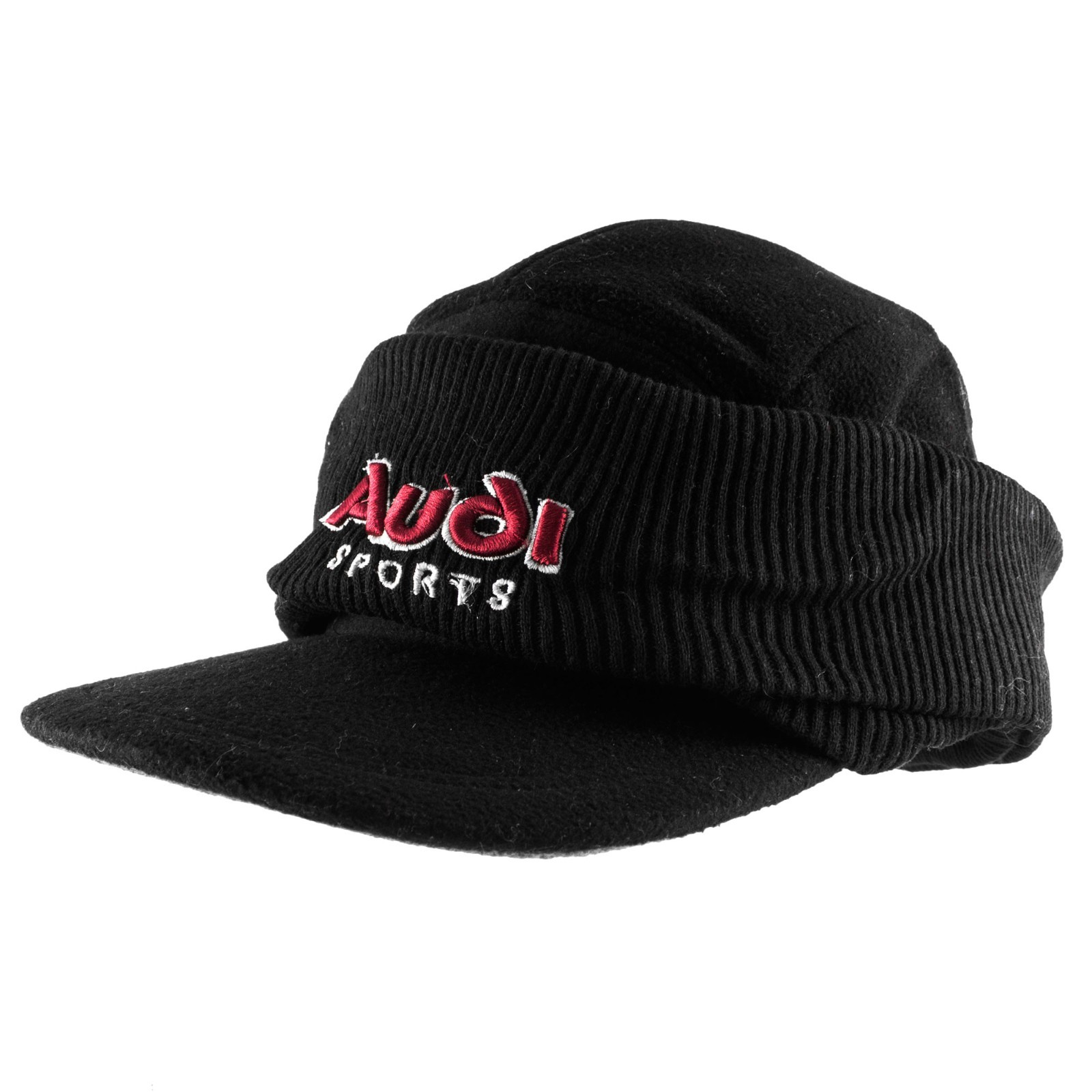 Audi Sports Slouchy Corduroy Knit Beanie Flat Bill Cap Warm Winter Hat
