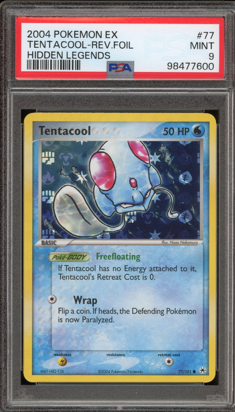 Pokemon Tentacool EX Hidden Legends Reverse Holo #77 PSA 9 Mint
