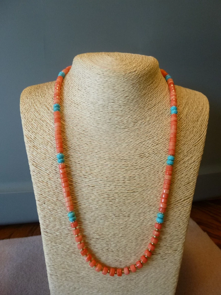 Salmon Blue Rolled Thread Necklace main image 0