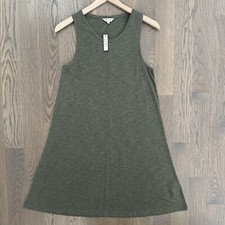 NWT Madewell Highpoint Sleeveless Jersey Tank Dress Heather Woodland Green Med