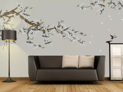 3D Flower Branch K13213 Wallpaper Mural Self-adhesive Removable Sticker Kay