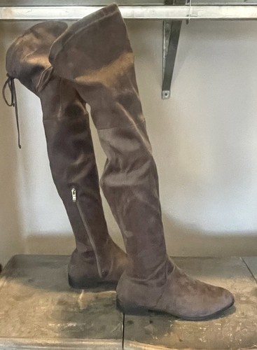 Catherine's Gray Damen schiefergrau Kunstleder HOHE kniehohe Reitstiefel grau 9 - Bild 15 von 19