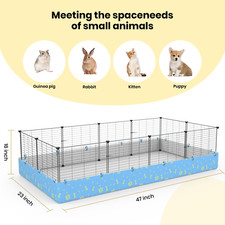 Gabbia per porcellini d'India con tappetino impermeabile animale domestico cucciolo coniglietto box piccoli animali casa
