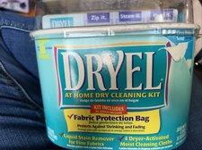 DRYEL Starter Kit Dry Cleaning At Home Clean Breeze 16 Garments NOS 2003 - READ