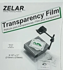 Zelar Transparency Film ~ Standard size 8.5 x 11 ~ 50 sheets ~  Ink Jet TF 707