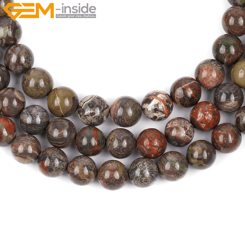 Rain Forest Onyx Agate 15" Strand Brown Natural Beads For Women's Jewellery - Picture 48 of 49