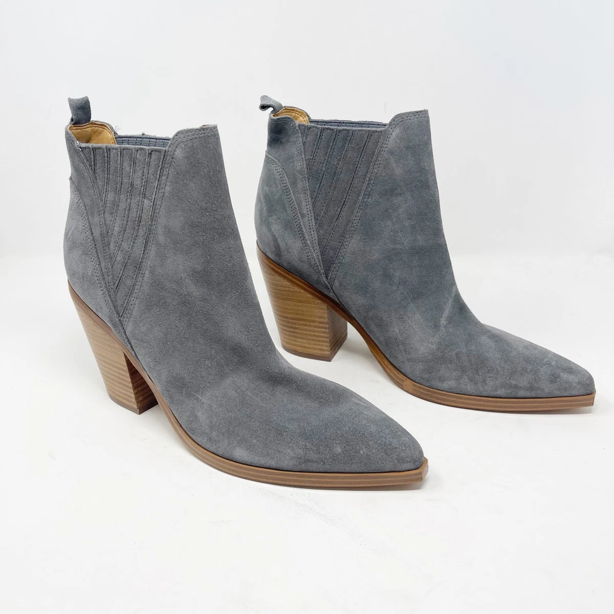 Marc fisher grey suede booties sale