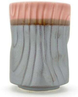 Lachs Rosa Mokume Holzmaserung Yunomi Japanische Teetasse (für losen Tee) HANDARBEIT