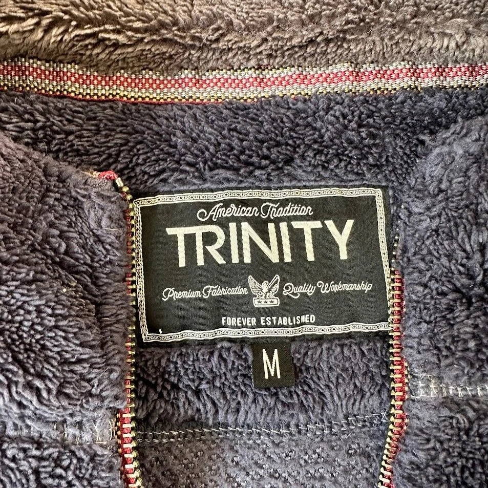 Jaqueta American Traditional Trinity sherpa quarto de zíper tamanho M azul marinho - Imagem 2 de 4