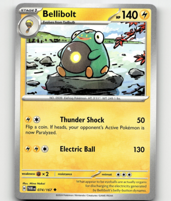 Bellibolt Pokemon • Uncommon • 074/167 Twilight Masquerade | eBay
