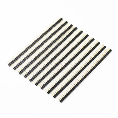 10Pcs 1*40P 2.54mm Round Straight Female Pin Header Gold Plated Single Row