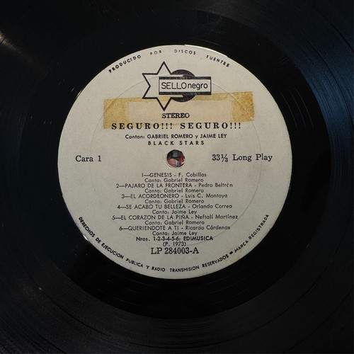 Los Black Stars – Seguro!!! Seguro!!! - Latin Cumbia OG Ecuador Press 1973 VG - Imagen 3 de 4