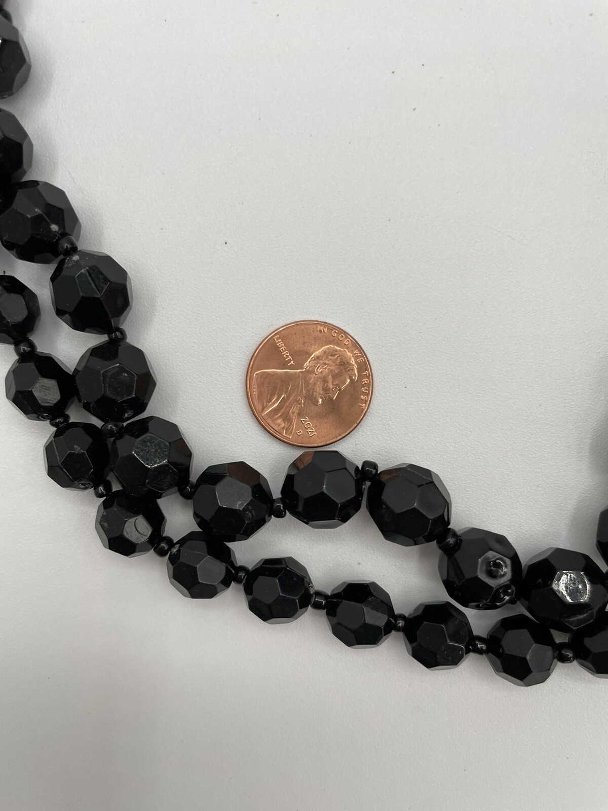 Rampage Signed Black Beaded Statement Necklace Sq… - image 4