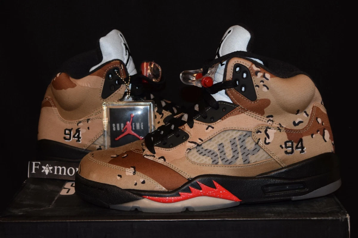 Air Jordan 5 X Supreme Desert Camo Size 9 Shoes 824371 201