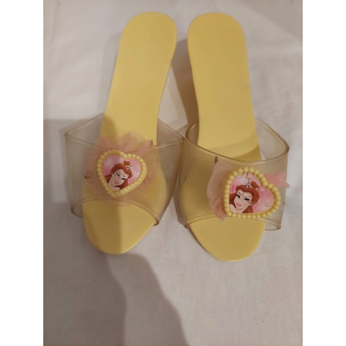Disney Princess Belle Girls Yellow Costume Shoes Beauty the Beast Acrylic