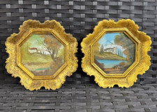 COPPIA DIPINTI AD OLIO - CORNICE DORATA - PAESAGGIO - '900 - FIRMA "G.DERY"