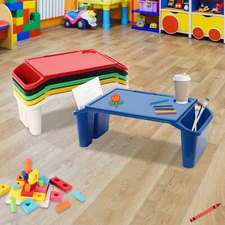 6 Pcs PP Kids Lap Desk Tray Plastic Breakfast Laptop Trays With Side Slots Kit