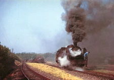 Steam Locomotive Train 141 TC 3 in Gare de PONTRIEUX in 1971 Guingamp in Paimpol