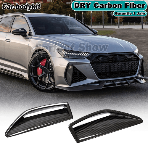 DRY Carbon Lufteinlässe Entlüftung Front Fog Air Vent Fins Für Audi RS6 C8 Avant - Bild 1 von 12