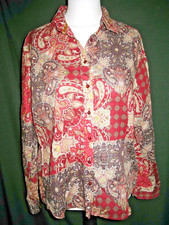 PIA JESSEN Damen Blusenhemd S (36/38) Rostfarben halbdurchsichtig Langarm TOP!