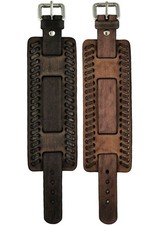 Nemesis Extra Wide Faded Weaved Leather Cuff Watch Band Bracelet Strap 24mm VTG