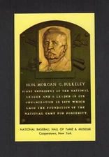 SENATOR MORGAN BULKELEY, 1st NL Pres.~ 1964 HOF postcard Curteichcolor GREEN ink