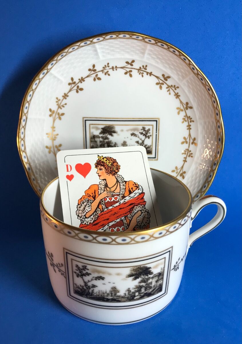 Ginori Fiesole Italian Scene Cup & Basket Weave Rim Saucer Ginori Fiesole Italian Scene Cup & Basket Weave Rim Saucer