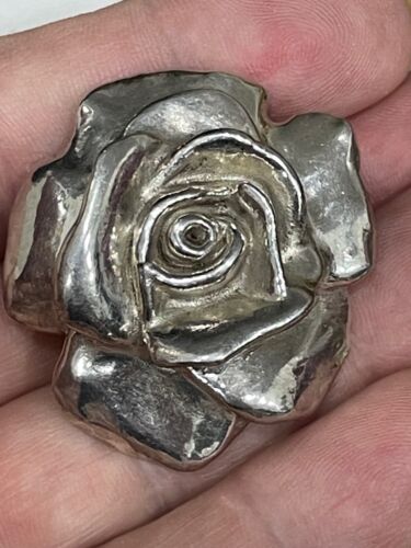 BROOCH ONLY! VINTAGE STERLING ELECTROFORM 3D ROSES PIN BROOCH BEN WEILY ISRAEL