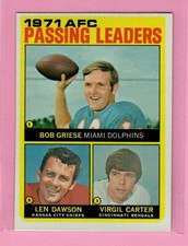 1972 Topps  # 3 AFC Passing Leaders  - Box 727-105