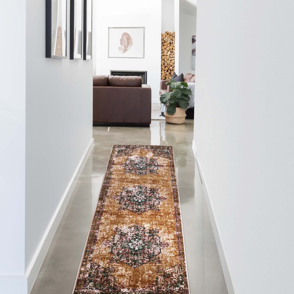 Undestroyable Rugs Angeles Non-Slip Fire Retardant Rugs Runner Anti Static Indoor Washable ...