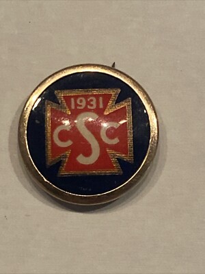 Vintage 1931 Civil Service Commission CSC C S C  Pinback Pin