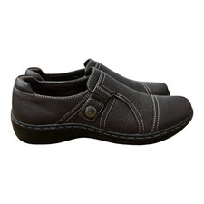 Clarks Womens 6.5 N Cora Poppy Loafer Shoe Dark Brown Tumbled NEW FREE SHIPPING 