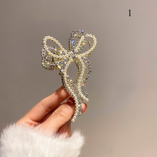 Women Rhinestone Pearls Metal Hair Claw Shark Clip Hair Clip Hair Accessories ✯ - Picture 23 of 46