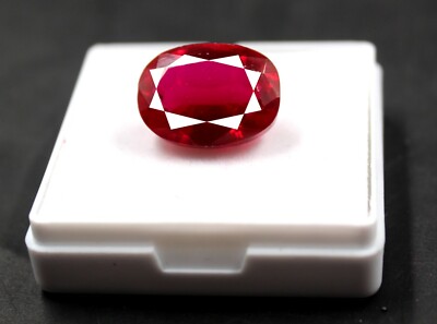Untreated/Unheated 24.40Ct Natural Certified Transparent Rare Pinkish Red Ruby 