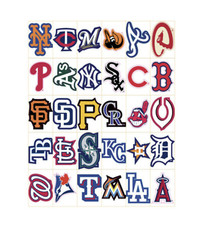 Stocking Stuffer Licensed Full Set of MLB Baseball Team Sticker Decals all 30