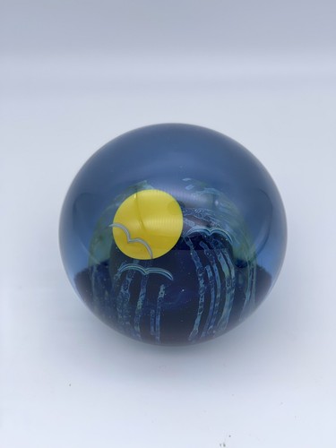 Limited Edition 108/250 Signed Steve Correia Art Glass Paperweight Sun & Birds - Imagen 3 de 15