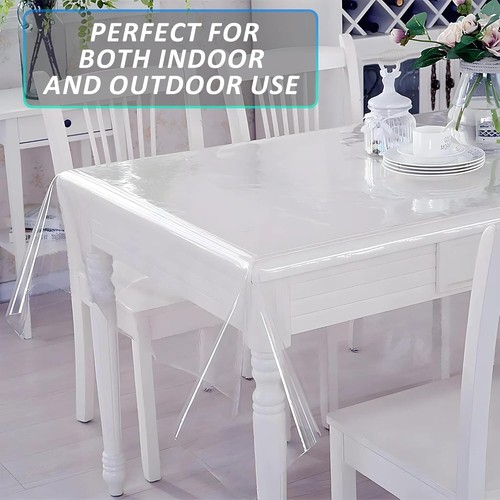 Kuber Industries Transparent Dining Table Cover 6 Seater - 60x90 inch - Picture 4 of 6